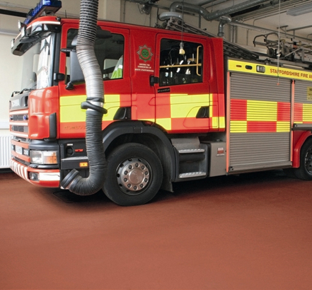 Wombourne Fire Station has HF flooring in Red Wombourne Fire Station has HF flooring in Red