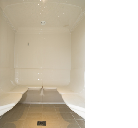 Roma steam room with 'starry night' lighting Roma steam room with 'starry night' lighting