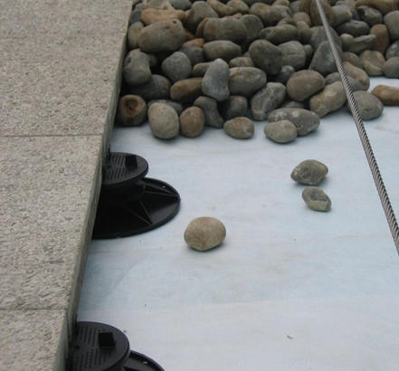 Support pads are designed for paving areas on flat roofs, terraces and walkways Support pads are designed for paving areas on flat roofs, terraces and walkways