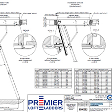 Designo: 3 part folding wooden ladder technical data