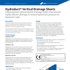 Hydroducts Verticle Drainage Sheets product data