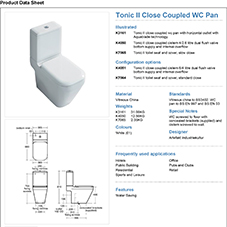 Tonic II Close Coupled WC Pan