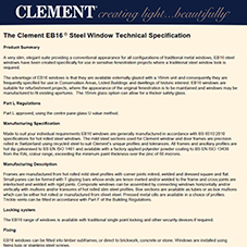 The Clement EB16®Steel Window Technical Specification