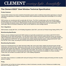 The Clement EB20® Steel Window Technical Specification