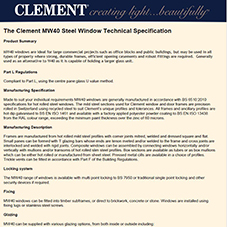 The Clement MW40 Steel Window Technical Specification