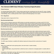 The Clement SMW Steel Window Technical Specification