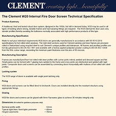 The Clement W20 Internal Fire Door Screen Technical Specification