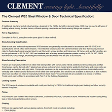 The Clement W20 Steel Window& Door Technical Specification