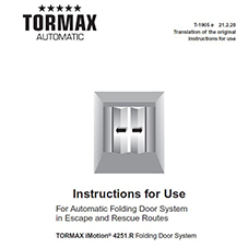 TORMAX iMotion® 4251.R Folding Door System Instructions For Use