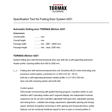 Technical Specification Folding Door System 4251