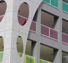 Trespa Meteon� panels are vandal resistant, tough and easy to keep clean.