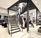 Helical staircase for flagship Hugo Boss store