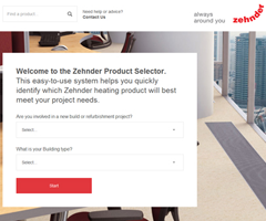 NEW online Zehnder Product Selector