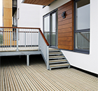 Smooth anti-slip decking for riverside housing