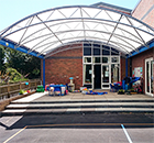 Steel playground canopy for primary school