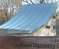 Ski slope style roof for discovery centre