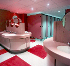 Francis Holland School, London. Millennium cubicles with vanity tops in Corian.