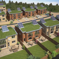 Rhenofol PVC membrane is proven for green roofing at Fielding Meadow homes