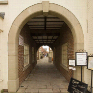 Cast stone archways used for new shopping development