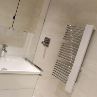 Kermi Shower Enclosure And Designer Towel Rails – For Contemporary “House By The Water”