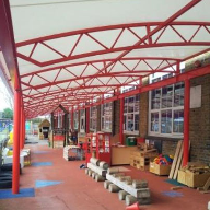 Godolphin Infants School outside Oxford covered play canopy