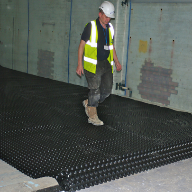 Cavity drain membrane system used on residential refurbishment