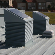 Auchinleck New Community and Day Care Centre Solarstore, Solarpipe and standard penthouse turrets all within the Intelivent product range