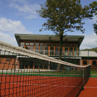 Outdoor glass balustrade installed at Moorland Tennis Club