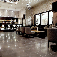 Porcelain Grey floor tiles for Bijou Bar refurbishment, London Heathrow