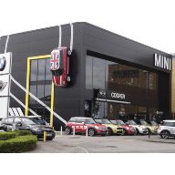 Sleek modern façade for Cooper BMW/Mini premises Thames Ditton, Surrey