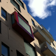 Glazed privacy screening systems for Bermondsey Spa apartments