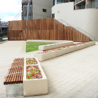 Street furniture for residential courtyard