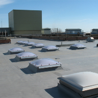Single ply roofing system used on hospital roof top