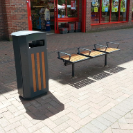 Erlau Topsit benches and Cambio litter bins for Gosport