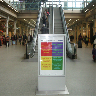 Free standing display cases for St Pancras