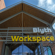 Wood grill ceiling adds design to Blyth Workspace
