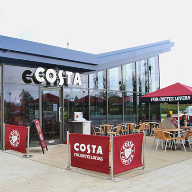 Comar curtain walling for Costa Coffee