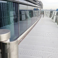 Stainless steel drainage channels for Aldgate Tower