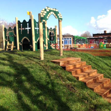 Castle and stage for Downfield School