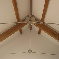 Stainless Steel Rod System supports charming oak frame