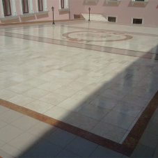 Liquid waterproofing protects grand marble floors