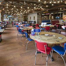 All-American wood floor for Bubba Gump in London