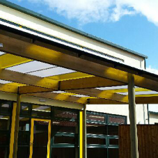 Two monopitch canopies for Roecroft Lower School
