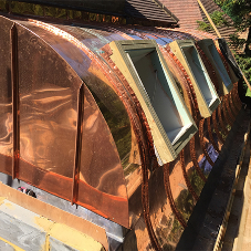 Copper roofs to a listed residential building in Egham