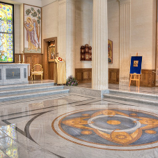 Natural stone flooring in Russian Chapel