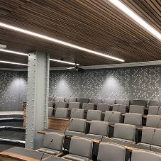Bespoke design acoustic panels for lecture theatre