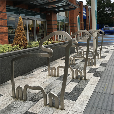 Stainless steel cycle stands for Elk Mill Retail Park