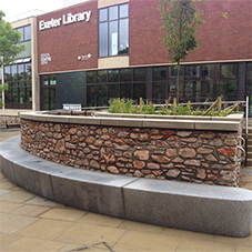 Modern granite bench for Exeter Library
