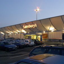 Mesh used for tensile canopy at Sainsbury's store