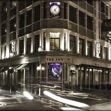 Exterior and interior lighting for The Ivy in Covent Garden